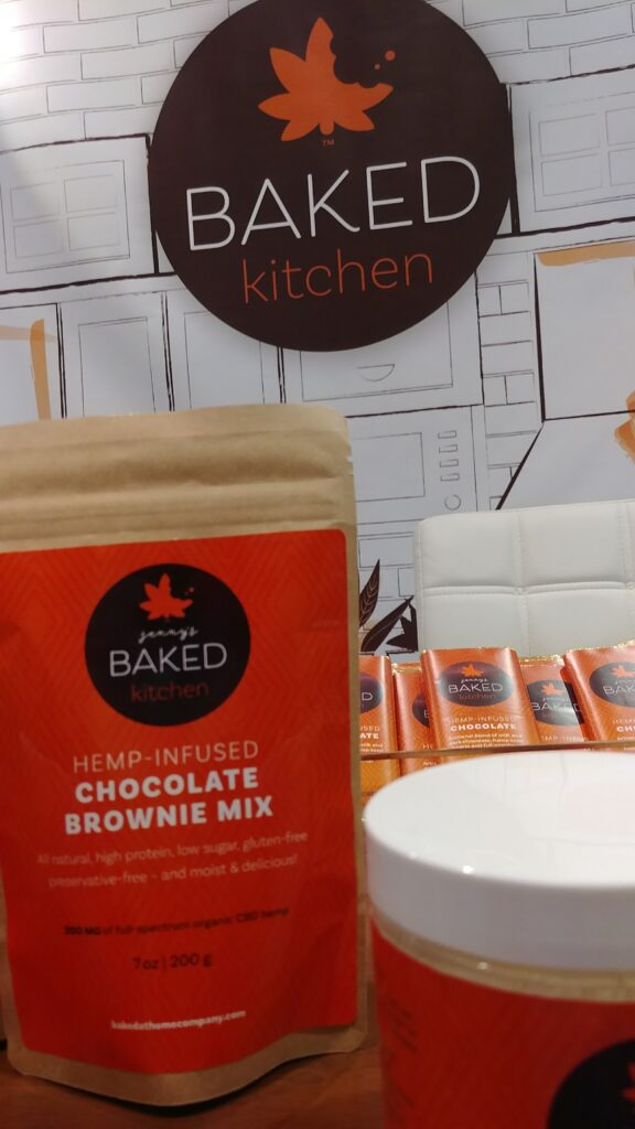 Jenny's Baked at Home CBD Brownie Mix and hemp chocolate