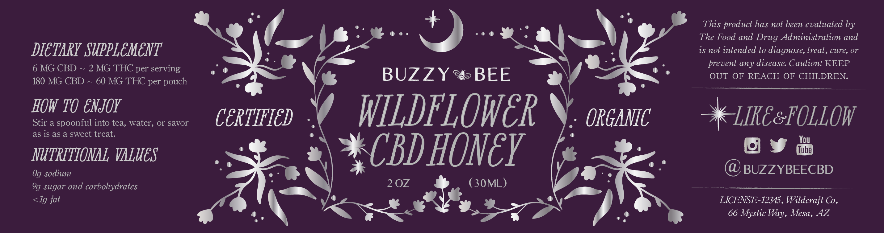 CBD product label custom design for honey custom label design