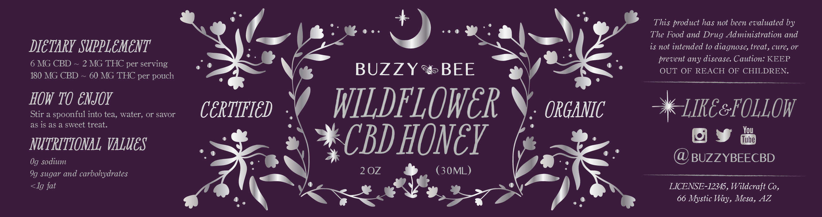 Epson-BuzzyBee-CBD-March10 CBD product label custom design for honey custom label design