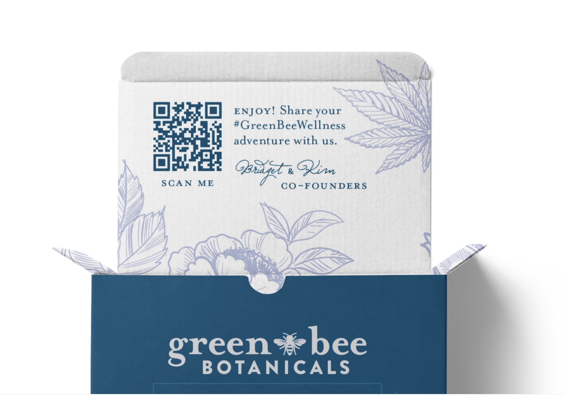 Green Bee Botanicals hemp box QR code QR box in packaging box design